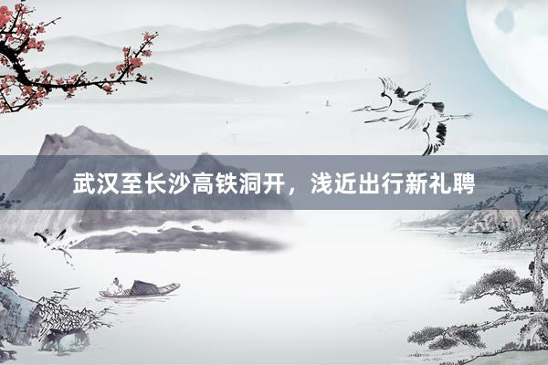 武汉至长沙高铁洞开，浅近出行新礼聘